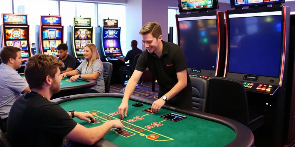 Engaging online gambling scene showcasing MAN88's vibrant casino games and live dealer interactions.