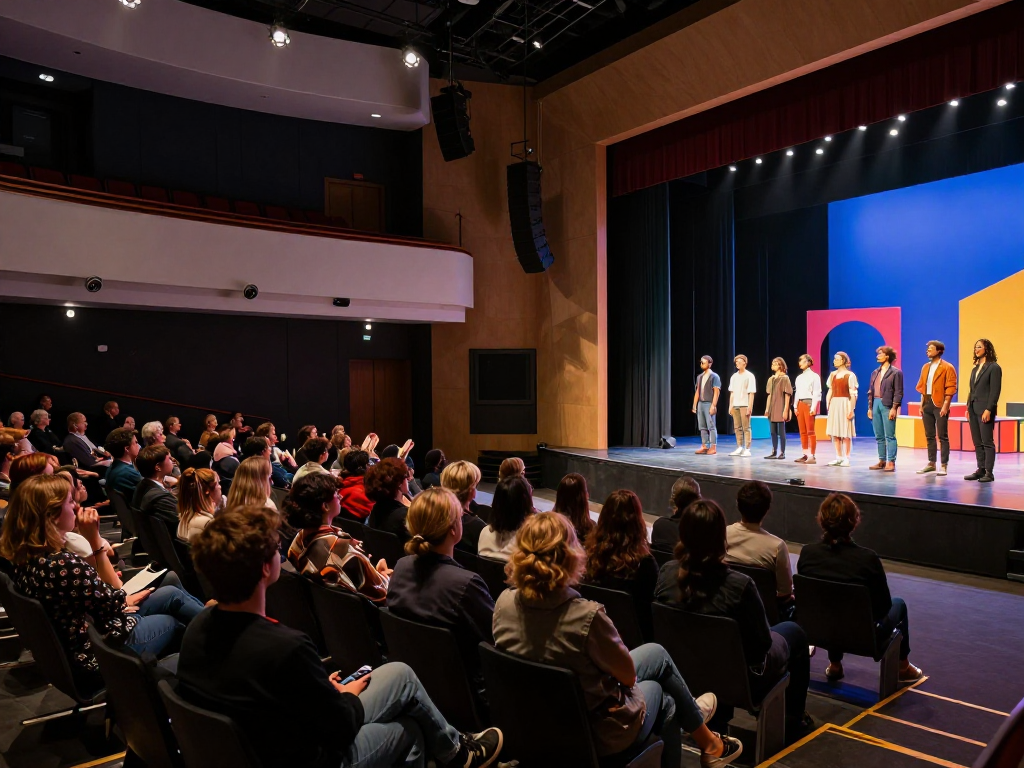 Audience captivated by a performance at https://www.nordicatheatre.com, showcasing vibrant theatre culture.
