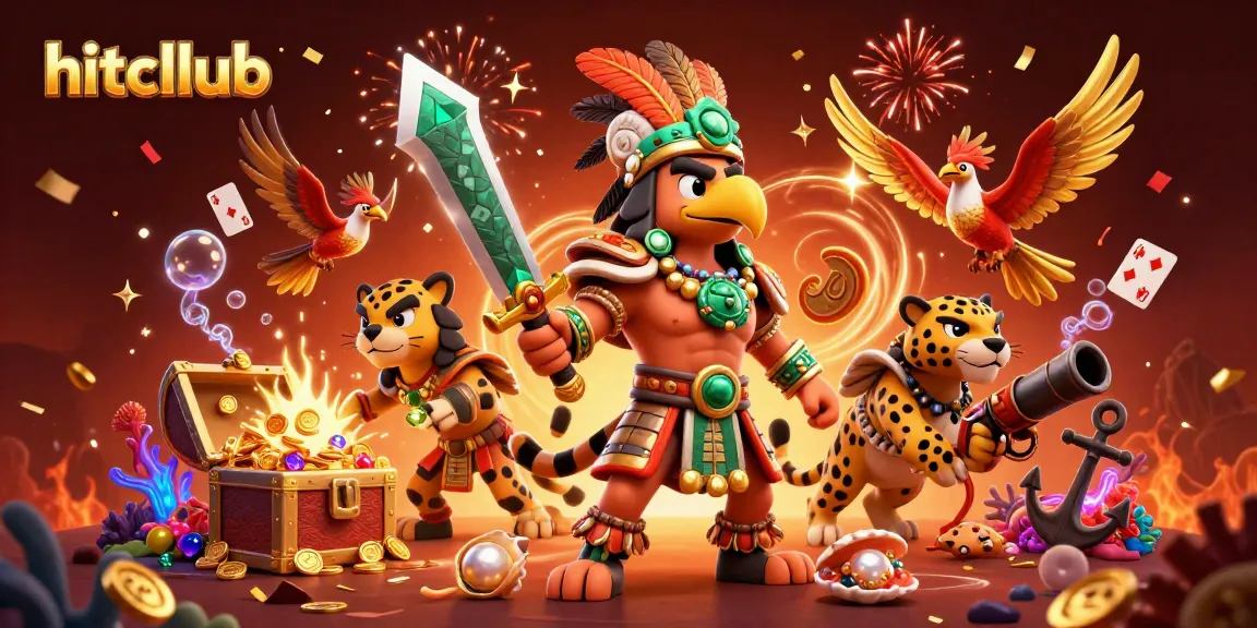 Win big at hitcllub with thrilling online games illustrated featuring vibrant characters and dynamic elements.